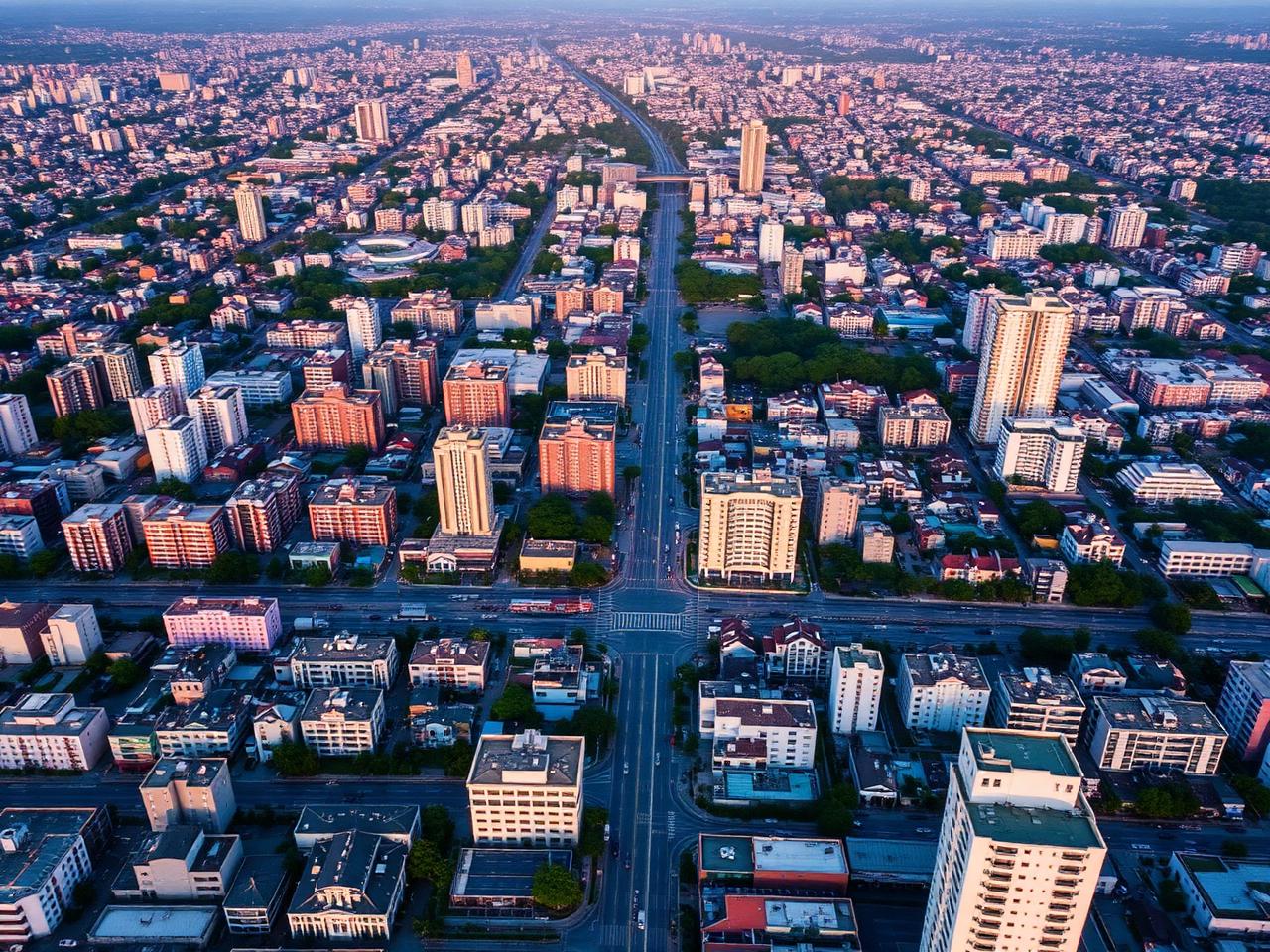 Vista aérea de uma cidade brasileira